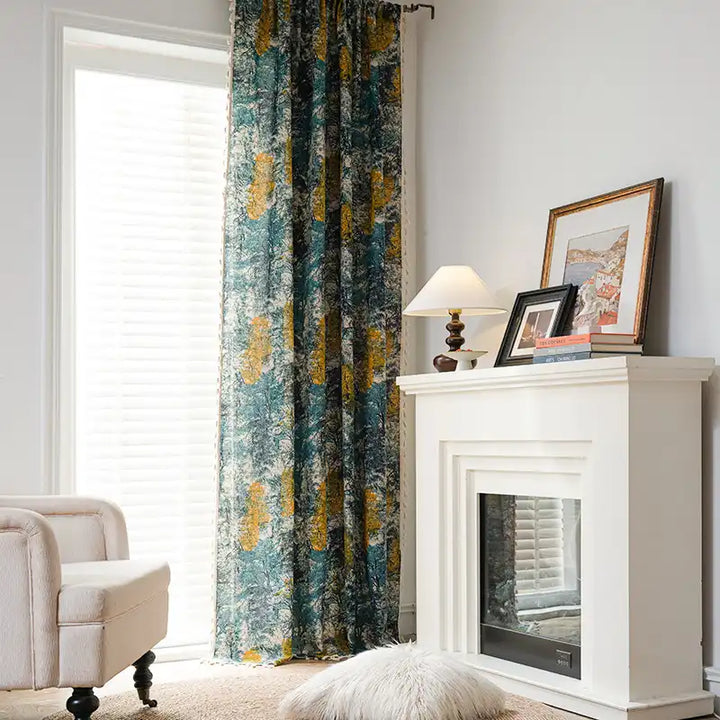 Blue Leaf Curtains Leaf Drapes