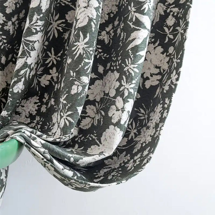 Floral Dark Green Curtains