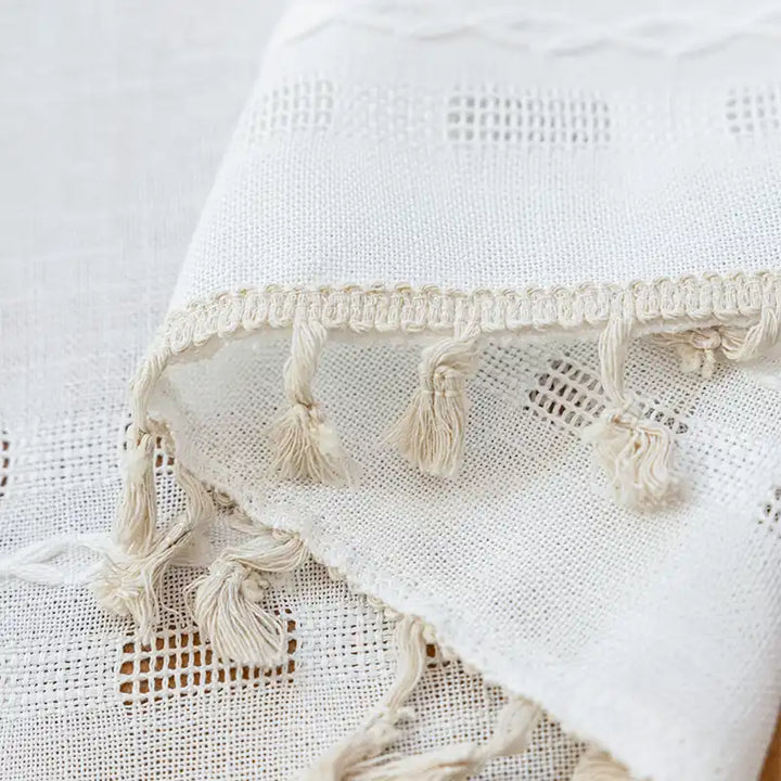 Farmhouse White Boho Curtains