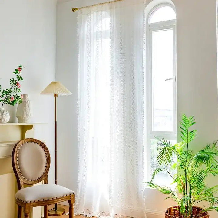 Boho Farmhouse White Curtains - MagicClothLife