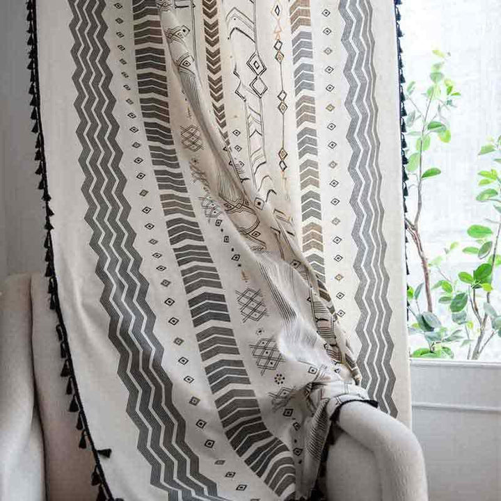 Boho Geometric Cotton Curtains - MagicClothLife | Home Shop
