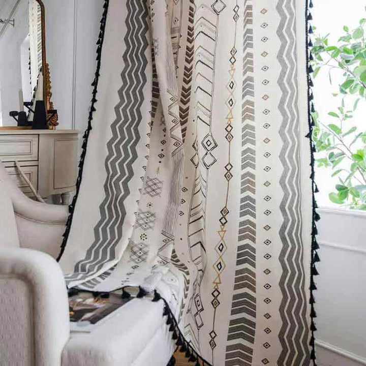 Boho Geometric Cotton Curtains - MagicClothLife | Home Shop