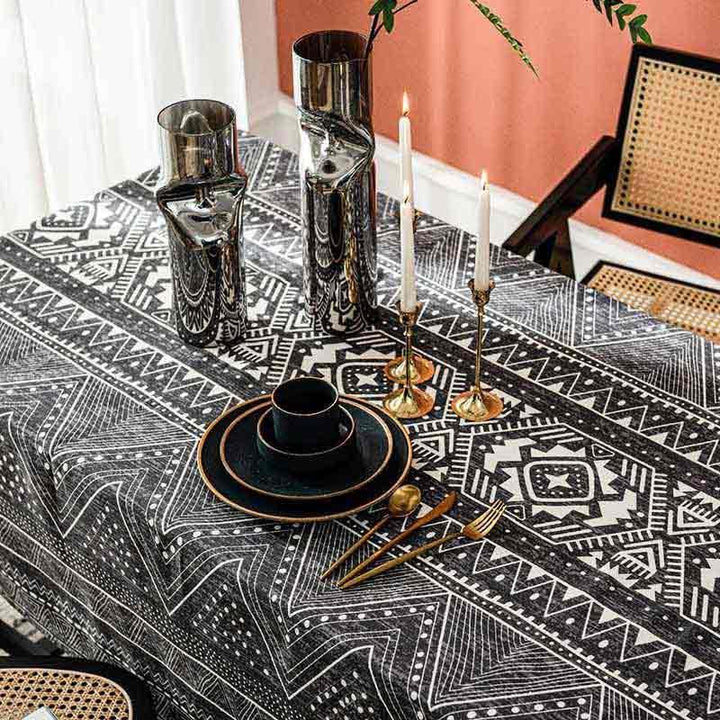 Dark Grey Boho Tablecloth - MagicClothLife | Home Shop