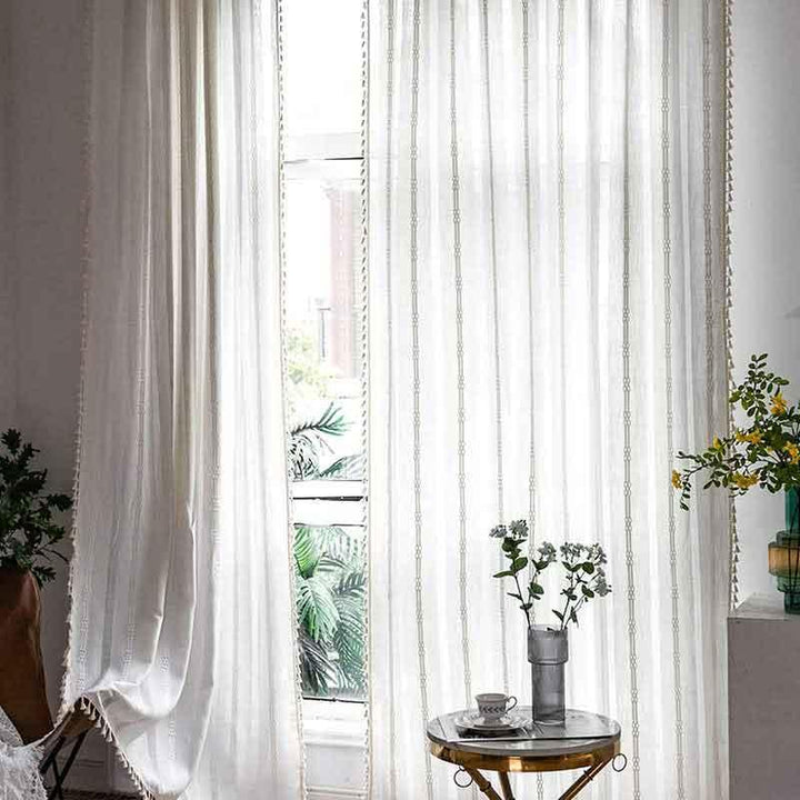 Farmhouse Linen White Curtains - MagicClothLife | Home Shop