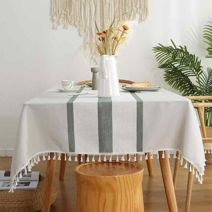 Farmhouse Stripe Tablecloth - MagicClothLife | Home Shop