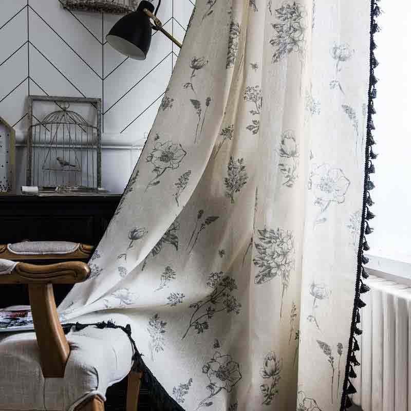 Linen Vintage Tassels Curtain - MagicClothLife | Home Shop