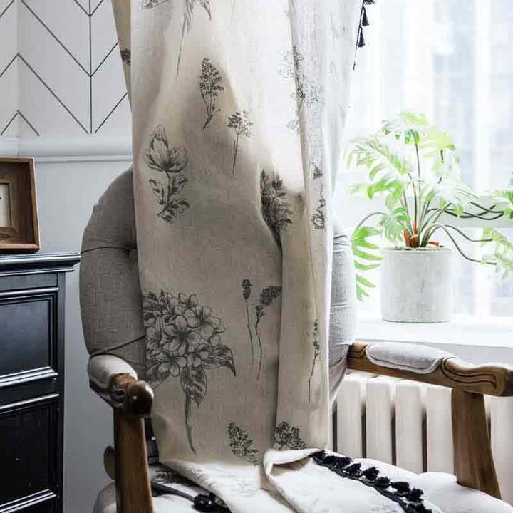 Linen Vintage Tassels Curtain - MagicClothLife | Home Shop