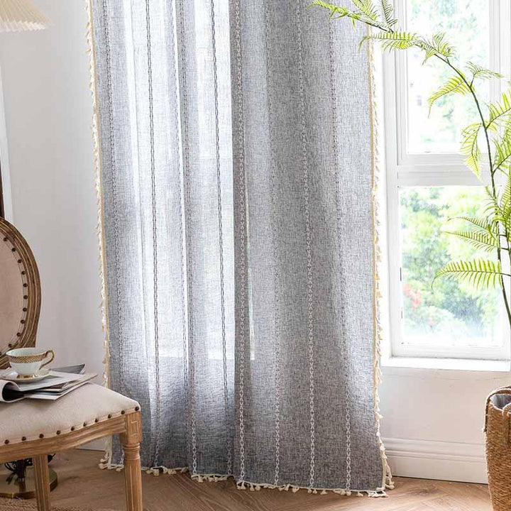 Rustic Gray Vintage Curtains - MagicClothLife | Home Shop