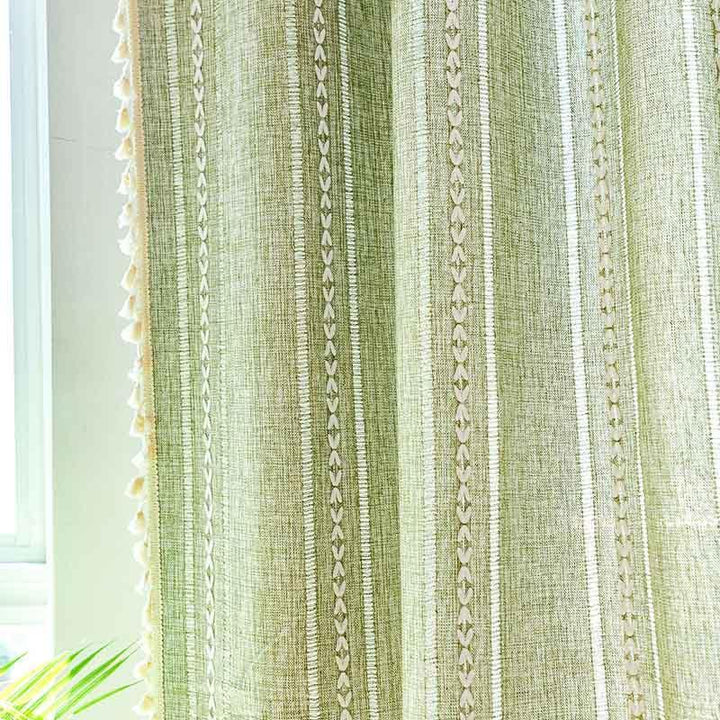 Rustic Green Vintage Curtains - MagicClothLife | Home Shop