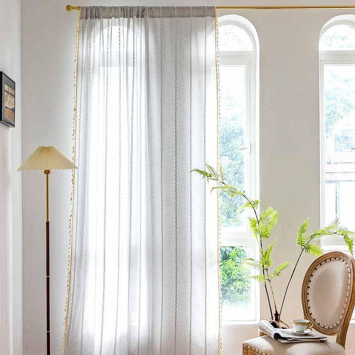 Rustic Light Gray Vintage Curtains - MagicClothLife | Home Shop