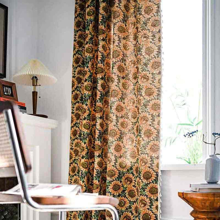 Vintage Sunflower Bedroom Curtains - MagicClothLife | Home Shop