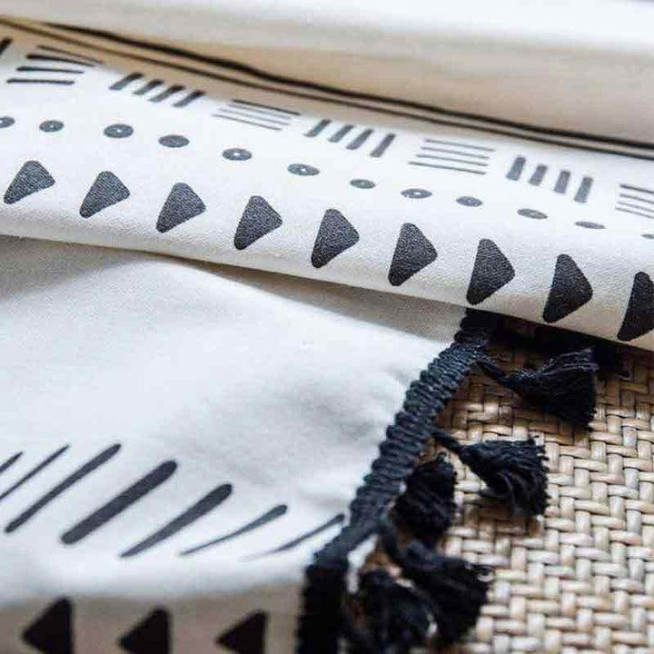Boho Stripes Pattern Cotton Linen Curtain - magicclothlife