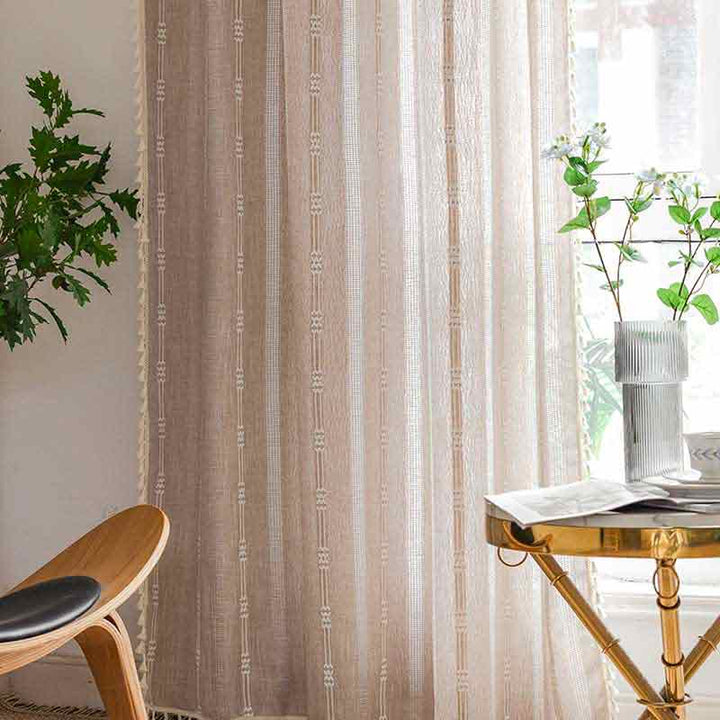 Farmhouse Linen Coffee Color Curtain - magicclothlife