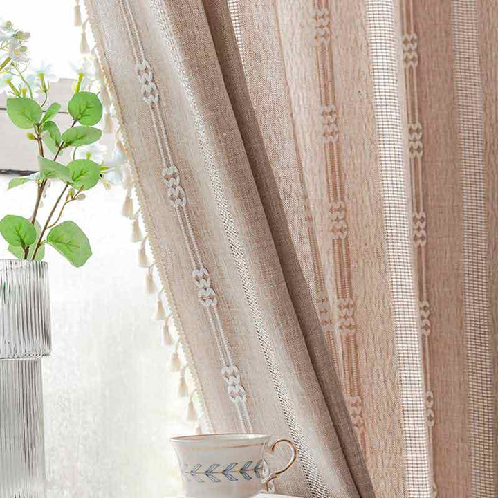 Farmhouse Linen Coffee Color Curtain - magicclothlife