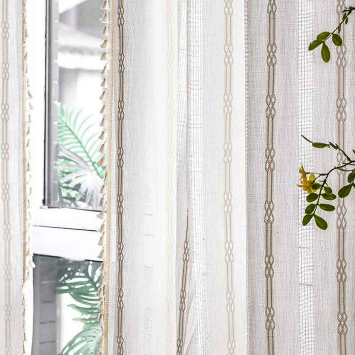 Farmhouse Linen White Curtain - magicclothlife