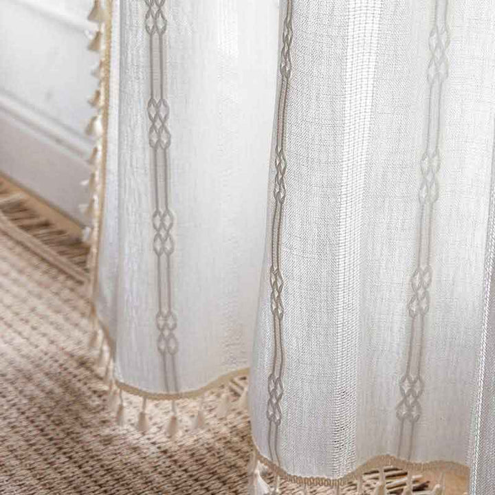 Farmhouse Linen White Curtain - magicclothlife