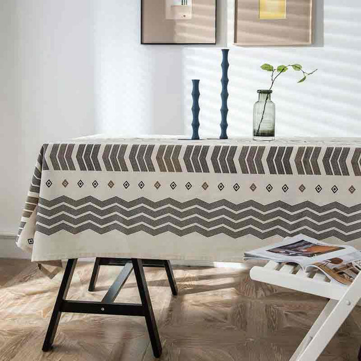 Geometric Style Boho Cotton Linen Tablecloth - MagicClothLife | Home Shop