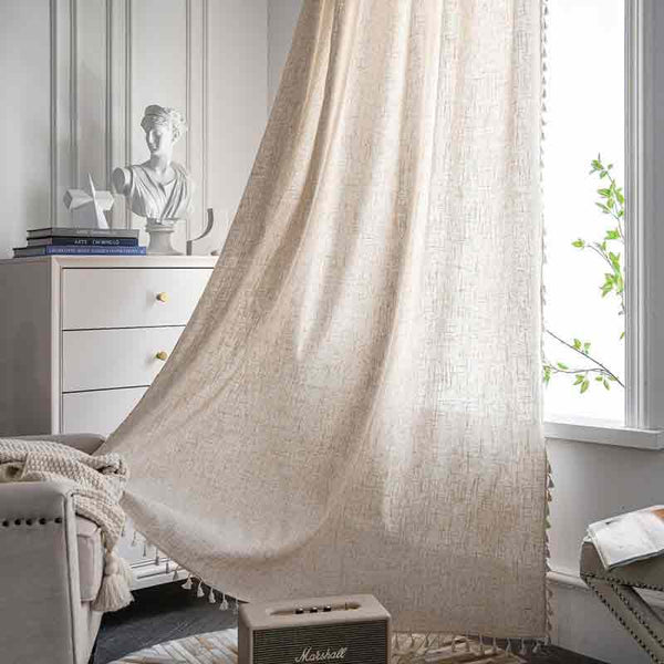Retro Style White Lace Cotton Linen Curtain - magicclothlife