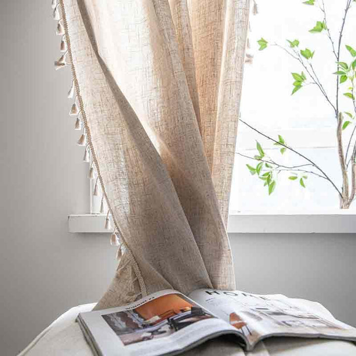 Retro Style White Lace Cotton Linen Curtain - magicclothlife