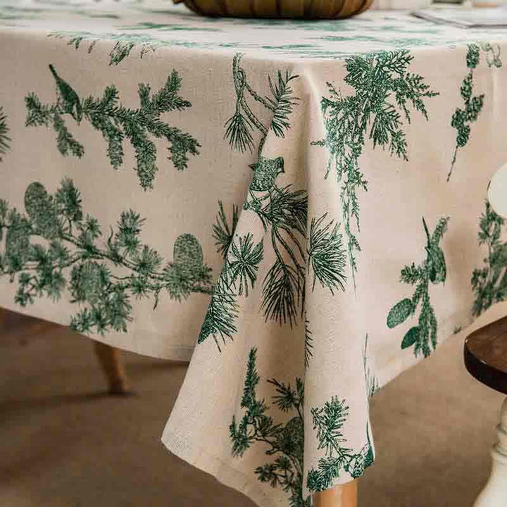 Vintage Plant Green Floral Tablecloth - MagicClothLife | Home Shop